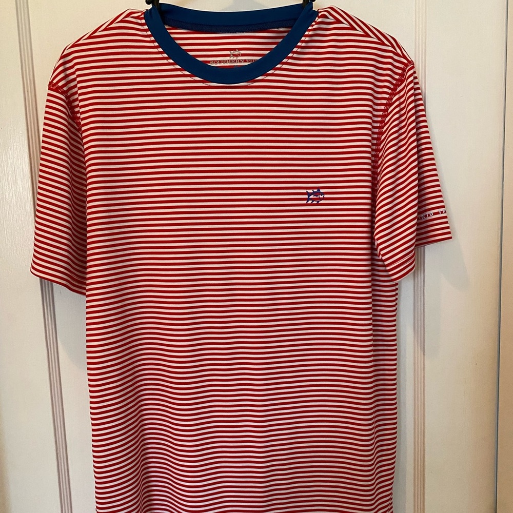 Southern Tide performance stripes mens tee